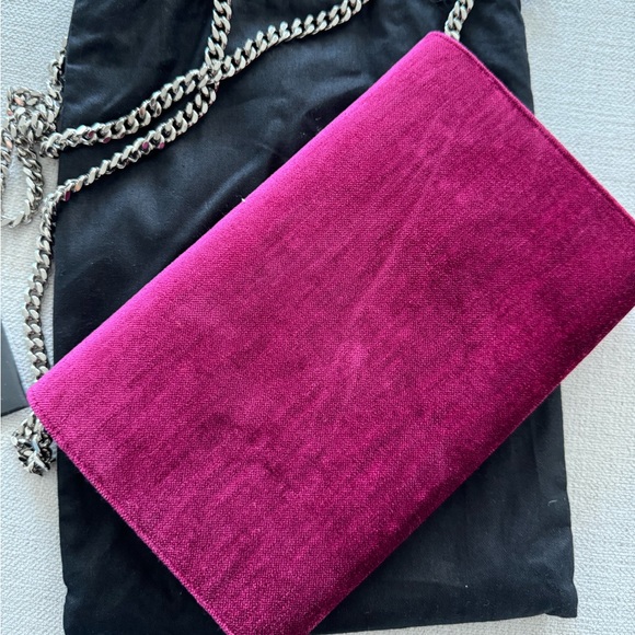 YSL purple velvet crossbody/clutch - Picture 4 of 5